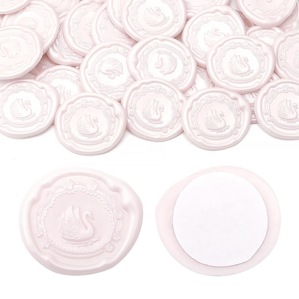 Swan Wax Seal Stickers,30Pcs Pink Self Adhesive Envelope Seal Stickers,Great for Wedding Invitations,Greeting Cards,Gift Wrappings,Valentine's Day