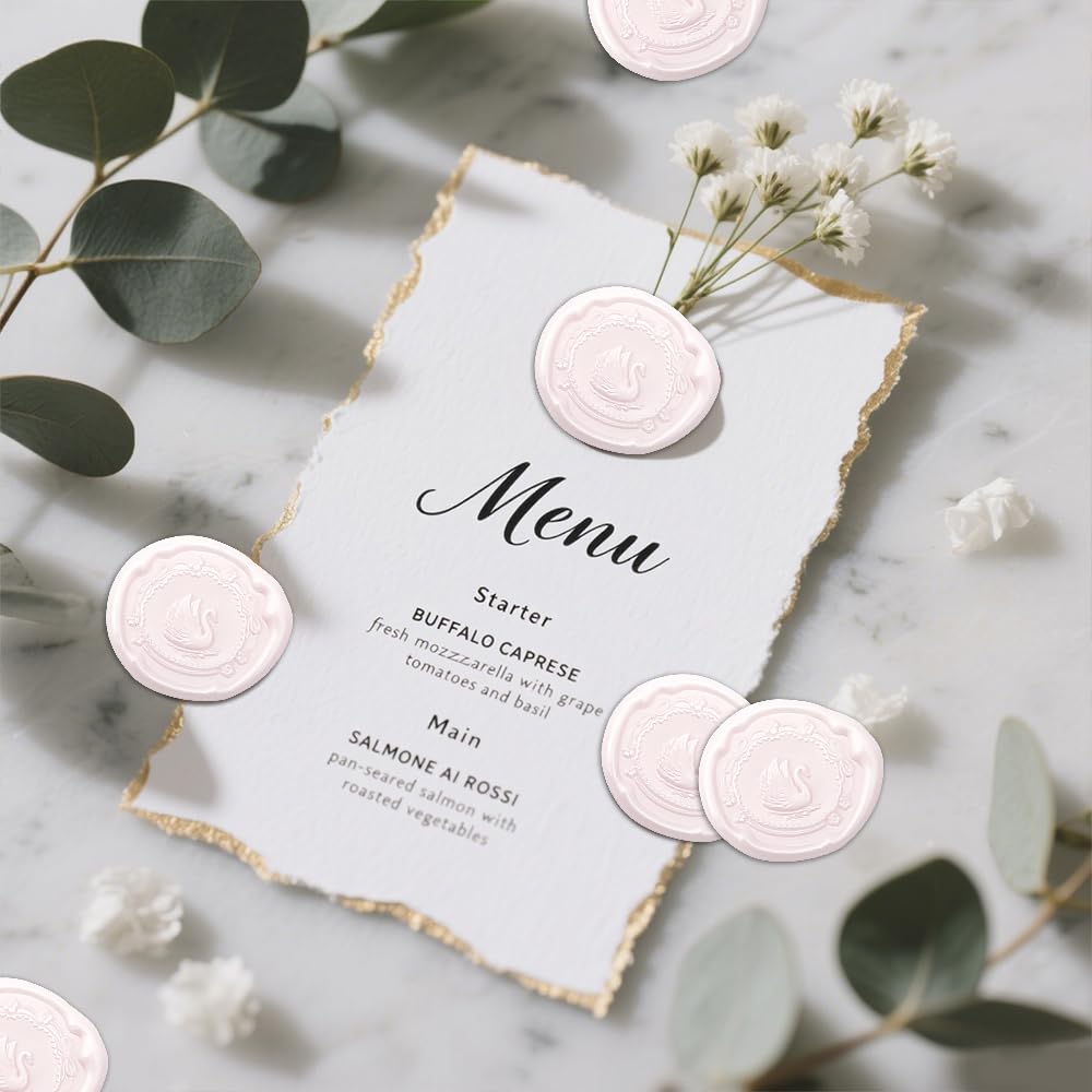 Swan Wax Seal Stickers,30Pcs Pink Self Adhesive Envelope Seal Stickers,Great for Wedding Invitations,Greeting Cards,Gift Wrappings,Valentine's Day