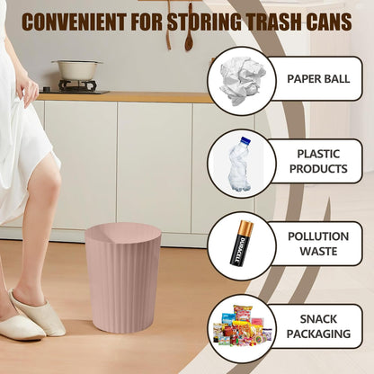 Versatile 2 Gallon Plastic Trash Can - The Compact Bin for Bathroom Kitchen Home Office - Pink