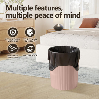 Versatile 2 Gallon Plastic Trash Can - The Compact Bin for Bathroom Kitchen Home Office - Pink