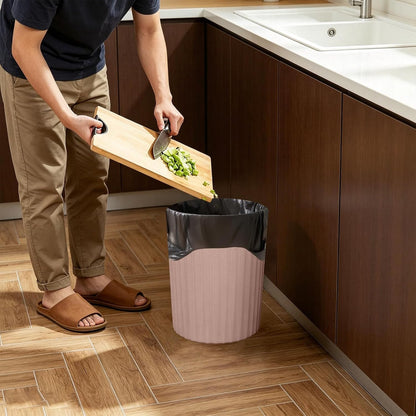 Versatile 2 Gallon Plastic Trash Can - The Compact Bin for Bathroom Kitchen Home Office - Pink