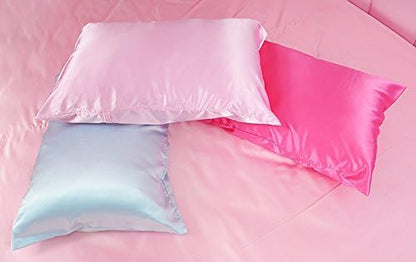 100% Pure Silk Satin Sheet Set 7pcs, Silk Fitted Sheet 15'' Deep Pocket,Silk Flat Sheet,Silk Duvet Cover & Pillowcases Set !!! King, Peach