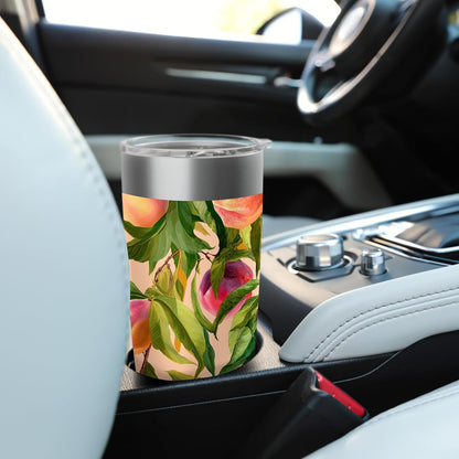 Watercolor Peaches Fruit Pattern Botanical Spring Boho Stainless Steel Insulated Tumbler