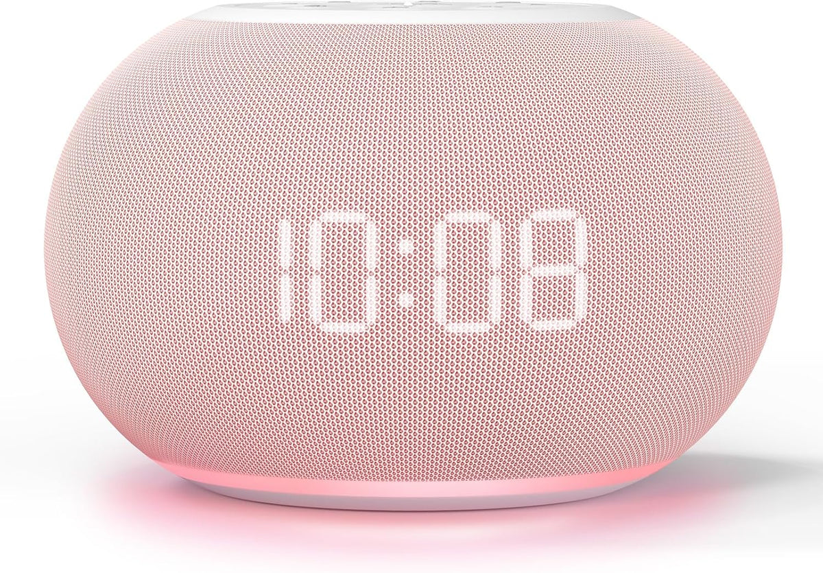 Auto Dimmable Sound Machine Alarm Clock with Night Light for Girls