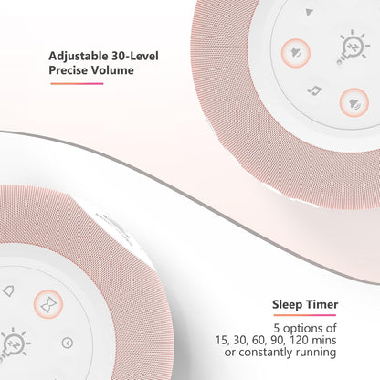 Auto Dimmable Sound Machine Alarm Clock with Night Light for Girls