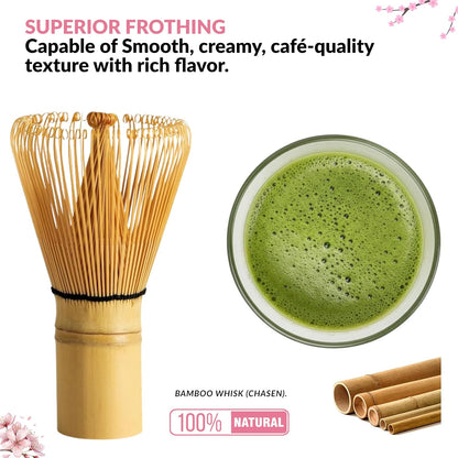 Matcha Whisk Set – Traditional Japanese Matcha Starter Kit with Bowl, Bamboo Whisk & Sifter | Complete Matcha Tea Ceremony Set for Home & Café Use – Pink