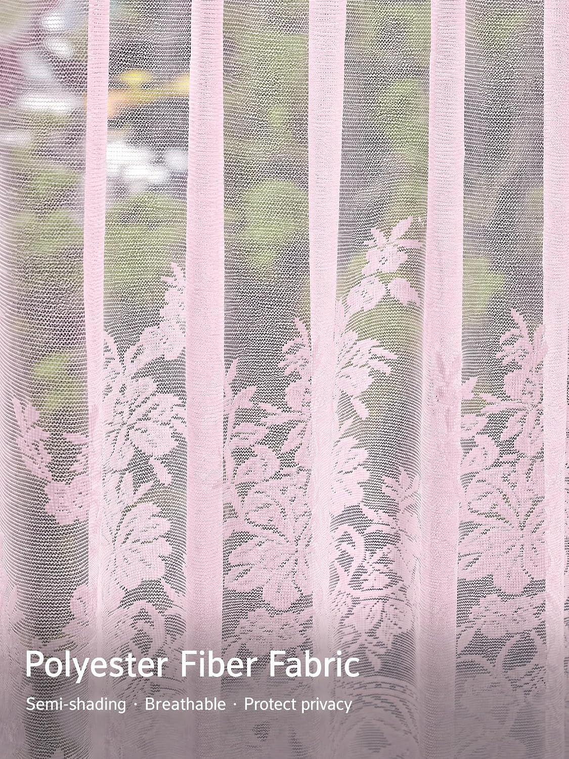 Lace Curtain Valance Floral Semi Sheer Curtain Window Valance