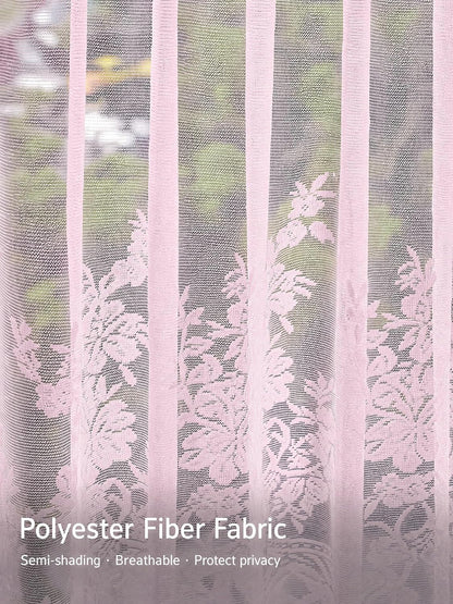 Lace Curtain Valance Floral Semi Sheer Curtain Window Valance