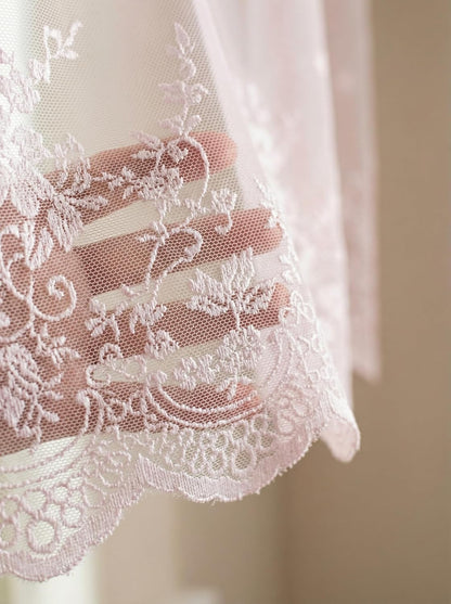 Lace Curtain Valance Floral Semi Sheer Curtain Window Valance