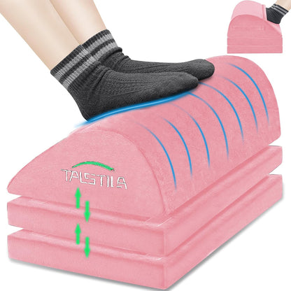 Foot Rest for Under Desk at Work, Under Desk Footrest, Ergonomic 3 Adjustable Heights Footrest, Footrest with Feet Warm Pocket, for Office Desk & Office Chair - Back & Leg Hip Pain Relief