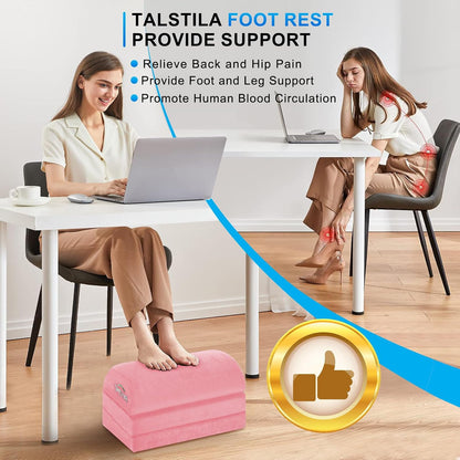 Foot Rest for Under Desk at Work, Under Desk Footrest, Ergonomic 3 Adjustable Heights Footrest, Footrest with Feet Warm Pocket, for Office Desk & Office Chair - Back & Leg Hip Pain Relief
