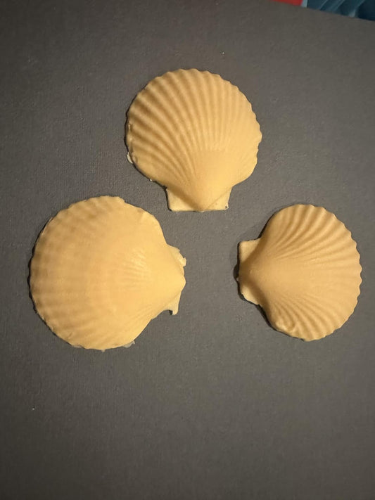 Decorative Sea Shell Soaps, Peach Mango Scented, Orange, Set of 3