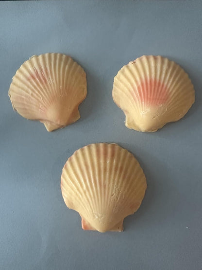 Decorative Sea Shell Soaps, Peach Mango Scented, Orange, Set of 3