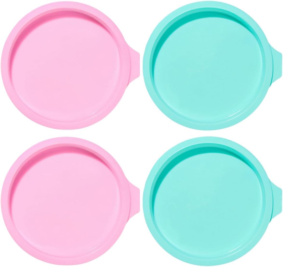 4Pcs round Silicone Rainbow Cake Mold Set for Baking