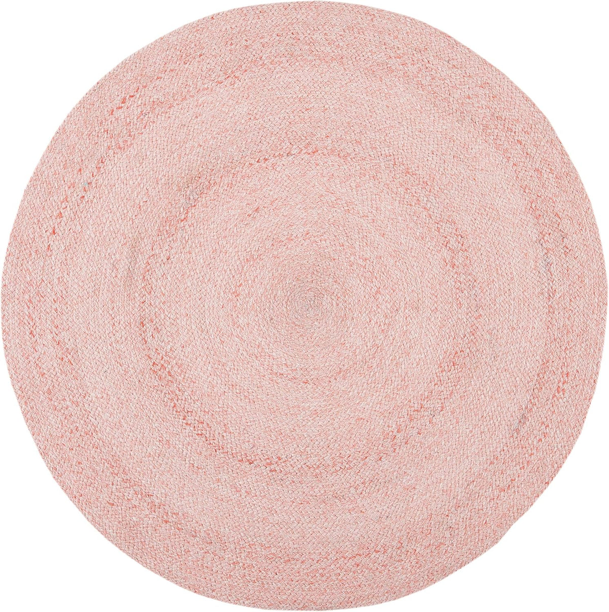 Cape Cod Collection Area Rug - 4' Round, Pink, Handmade Braided, Ideal for High Traffic Areas in Living Room, Bedroom (CAP224U)