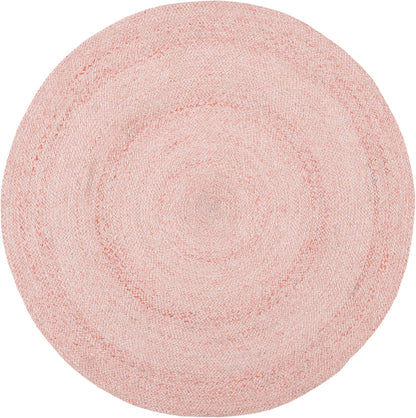 Cape Cod Collection Area Rug - 4' Round, Pink, Handmade Braided, Ideal for High Traffic Areas in Living Room, Bedroom (CAP224U)