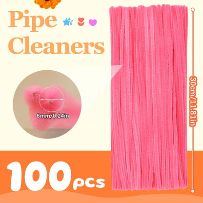 100 Pcs Pipe Cleaners Bulk Craft Suppies Light Peach Pink Pipe Cleaners