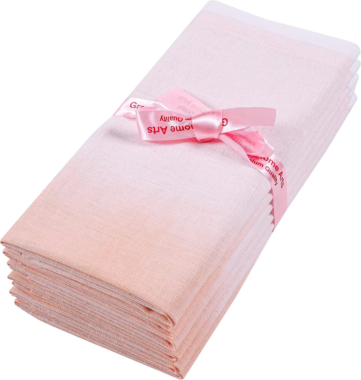 Ombre Cloth Napkins Cotton Linen 85% Cotton 15% Linen Set of 6 Cotton Linen Blend Dinner Napkins Perfect for Parties Dinners Weddings Cocktail Christmas Napkins 18x18 Ombre (Peach).