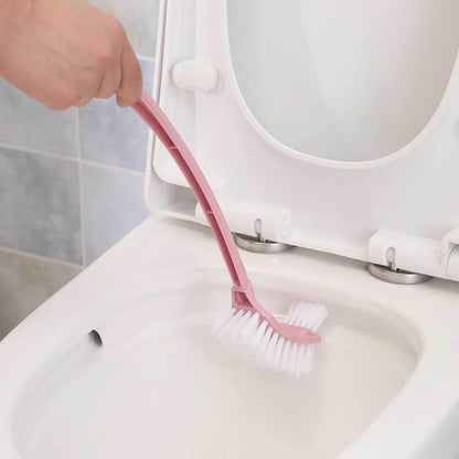 3pcs Toilet Brush Set with Holder, Long Handle Corner Cleaning Brushes for Bathroom, Pink Household Toilet Bowl Scrubber with Base for Deep Dead Angle Cleaning