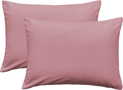 Soft 100% Egyptian Cotton Zipper Pillow Case, Cozy and Lightweight Pillowcase, Set of 2, Lotus Pink, Standard, 20" x 26"