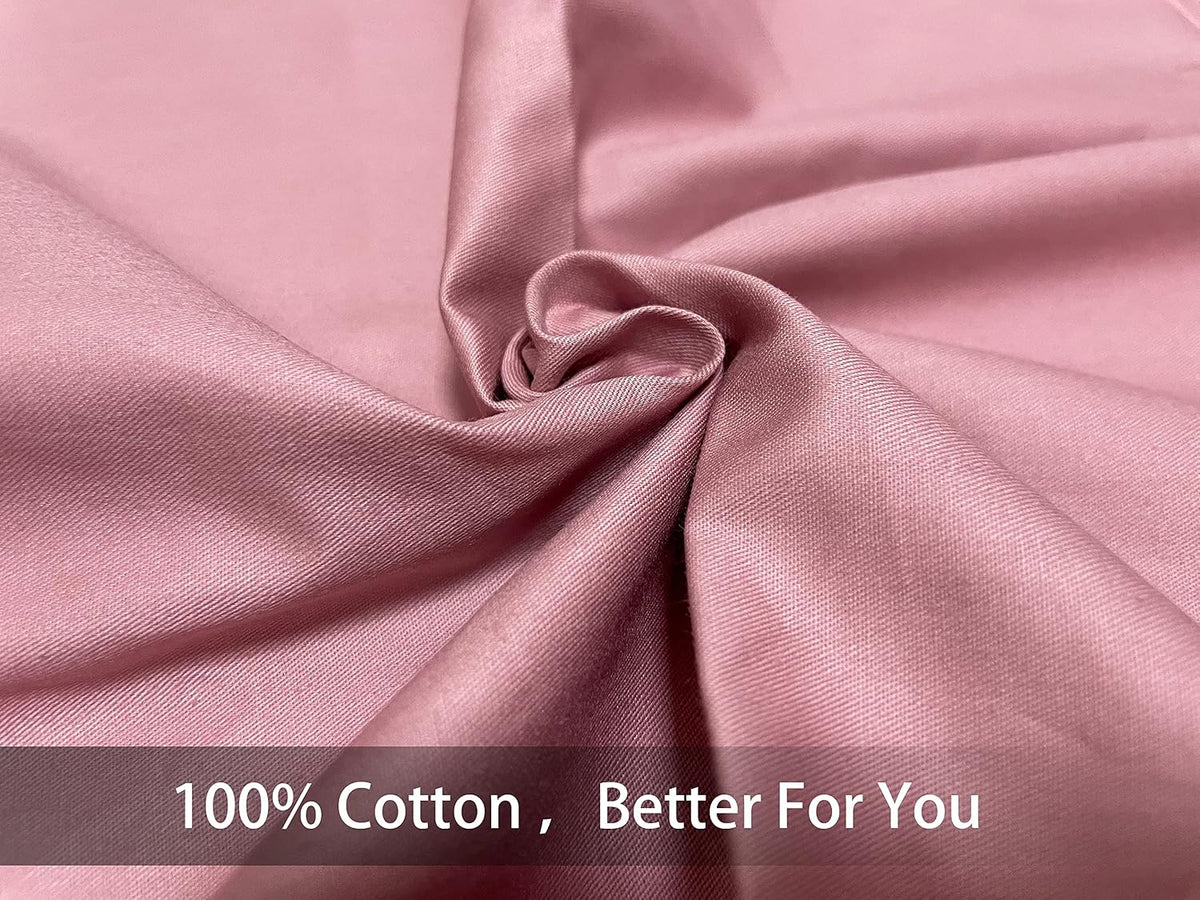 Soft 100% Egyptian Cotton Zipper Pillow Case, Cozy and Lightweight Pillowcase, Set of 2, Lotus Pink, Standard, 20" x 26"