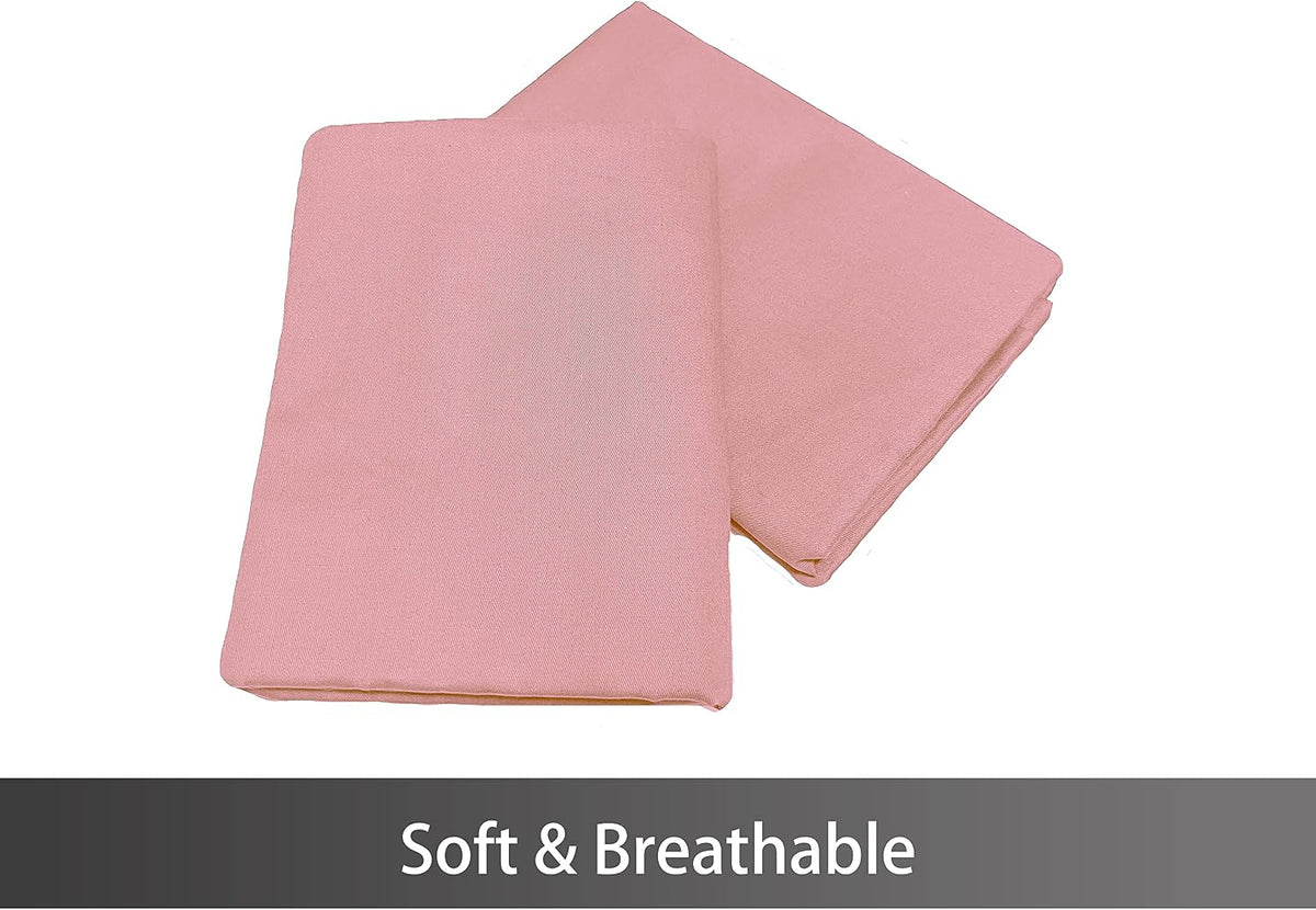 Soft 100% Egyptian Cotton Zipper Pillow Case, Cozy and Lightweight Pillowcase, Set of 2, Lotus Pink, Standard, 20" x 26"