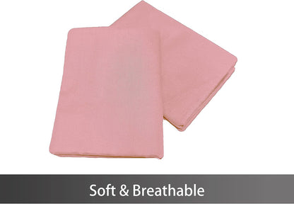 Soft 100% Egyptian Cotton Zipper Pillow Case, Cozy and Lightweight Pillowcase, Set of 2, Lotus Pink, Standard, 20" x 26"