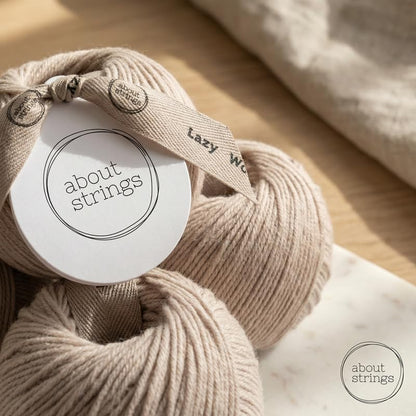 Lazy Wool - Soft Merino Cotton Blend Yarn, DK Light Worsted Weight, Machine Washable, Non-Itchy, 4 Pack (436 Total Yards), 25 Vibrant Colors for Knitting & Crochet (Peach)