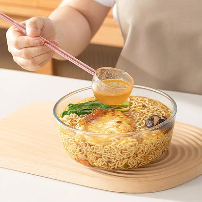 2 Pcs 9.65” Heat Glass Ladle, High Temperature Borosilicate Glass Mixing Utensil Ladle with Pourable Mouth Can Be Heated Directly with Open Flame for Home Kitchen Banquet Restaurant Soup Spoon, Pink