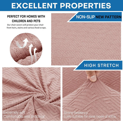 6 Packs Latest Pattern Dining Chair Slipcover Parsons Chair Furniture Protector Stretch Chair Covers for Dining Room, Restaurant, Kitchen, Party (Dusty Pink)