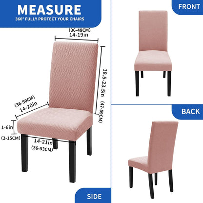 6 Packs Latest Pattern Dining Chair Slipcover Parsons Chair Furniture Protector Stretch Chair Covers for Dining Room, Restaurant, Kitchen, Party (Dusty Pink)