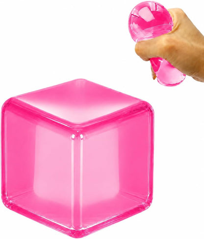 Squishy Cube Squishy Stress Ball,1.98"*1.98" Medium Fidget Toy, Squishy Cube Pieces Silent Nice Square Shape Anxiety Sensory Squishy Slow Rise, Classroom Prizes, Calming Kids(Pink)