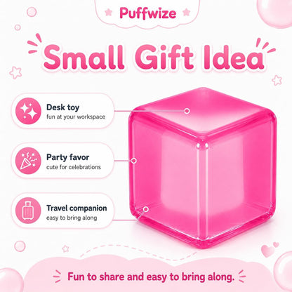 Squishy Cube Squishy Stress Ball,1.98"*1.98" Medium Fidget Toy, Squishy Cube Pieces Silent Nice Square Shape Anxiety Sensory Squishy Slow Rise, Classroom Prizes, Calming Kids(Pink)