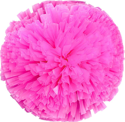 2PCS 6 Inch Plastic Cheerleading Pom Poms with Handle for Cheerleading Sport Team, Pink