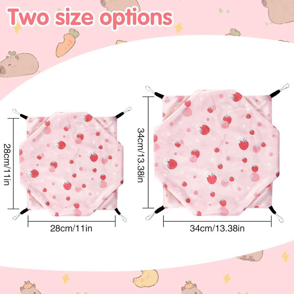 Ferret Rat Summer Hammock Double-Layer Guinea Pig Cooling Bed Sugar Glider Hamster Hanging Hammock Accessories for Small Animals Chinchilla Parrot Squirrel (Pink, Large)