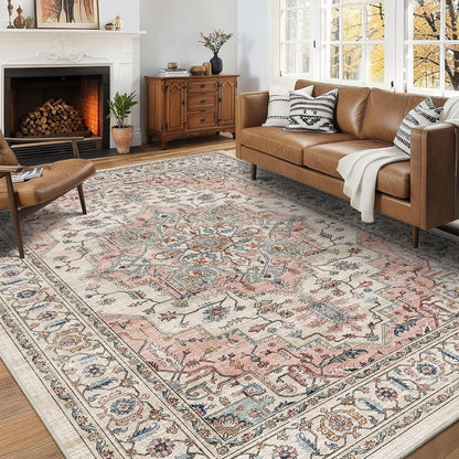 5x7 Area Rug for Living Room Soft Washable Vintage Boho Area Rug