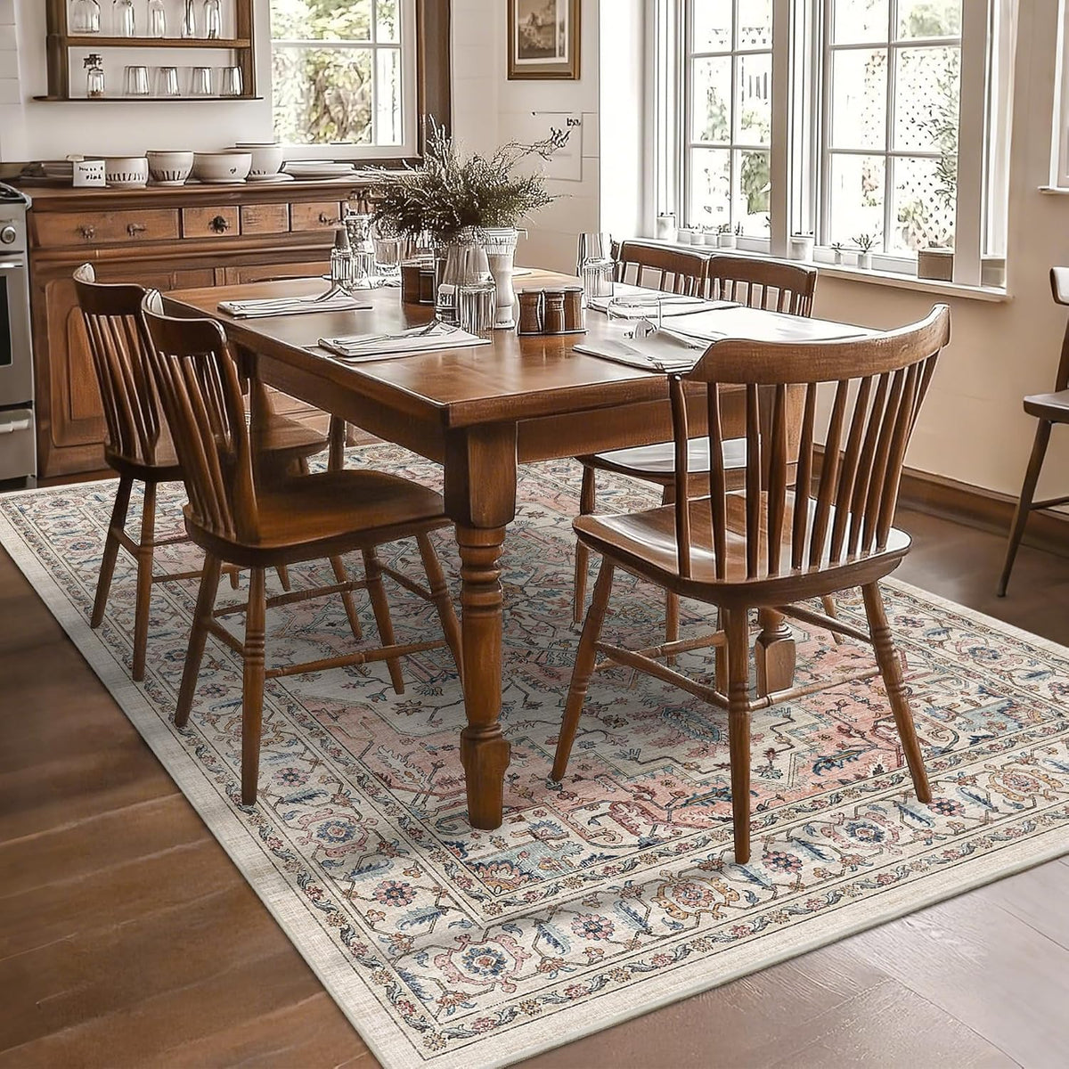 5x7 Area Rug for Living Room Soft Washable Vintage Boho Area Rug