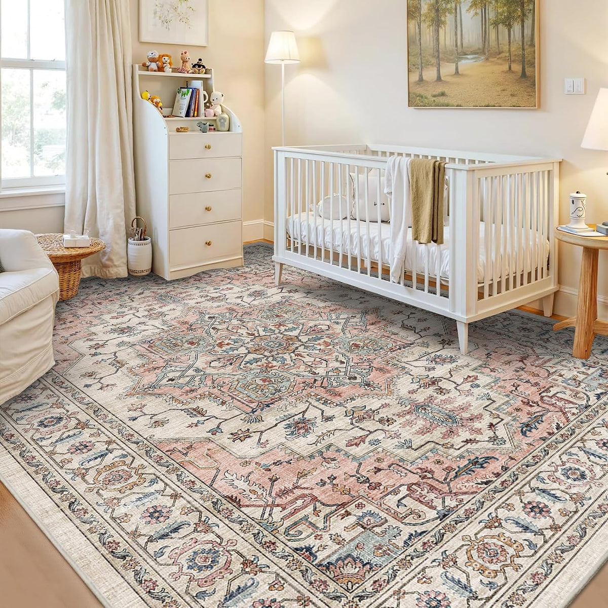 5x7 Area Rug for Living Room Soft Washable Vintage Boho Area Rug