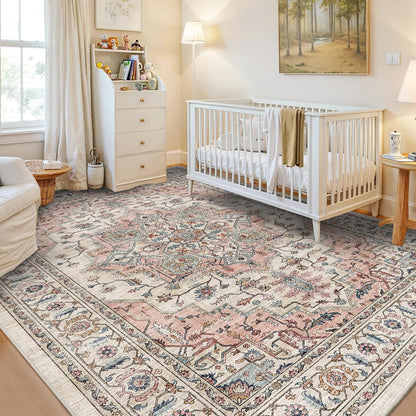 5x7 Area Rug for Living Room Soft Washable Vintage Boho Area Rug