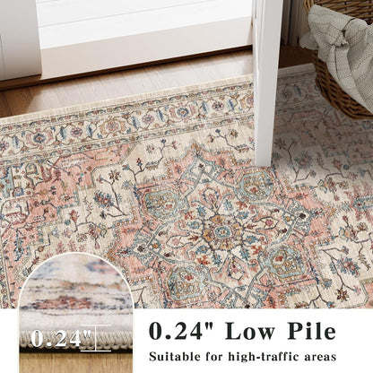 5x7 Area Rug for Living Room Soft Washable Vintage Boho Area Rug