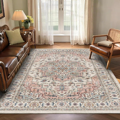 5x7 Area Rug for Living Room Soft Washable Vintage Boho Area Rug