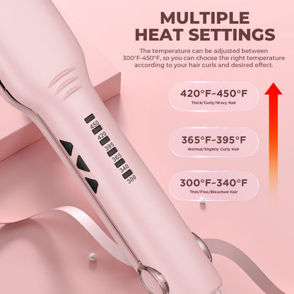 1.5 Inch Flat Iron, Hair Straightener with 30S Fast Heating & 60min Auto Shut-Off, Hair Straightener and Curler 2 in 1 with 3D Ceramic Floating Plates