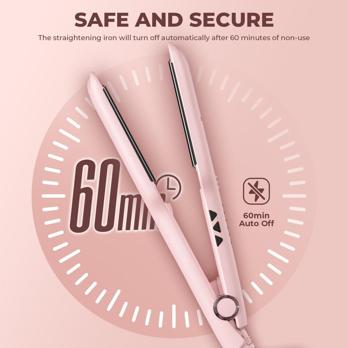 1.5 Inch Flat Iron, Hair Straightener with 30S Fast Heating & 60min Auto Shut-Off, Hair Straightener and Curler 2 in 1 with 3D Ceramic Floating Plates