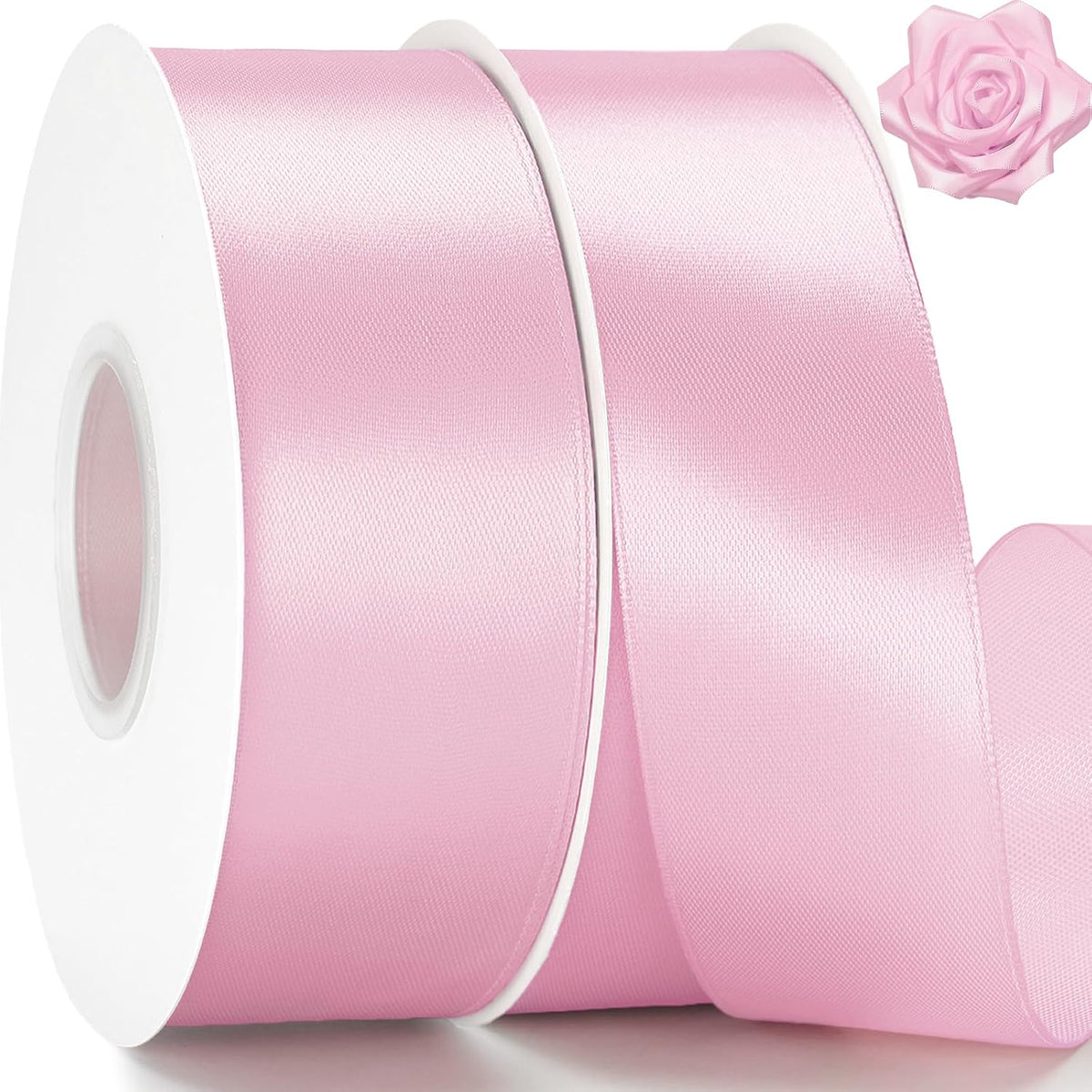 Pink Satin Ribbon - 1-1/2'' x 100 Yards for Gift Wrapping
