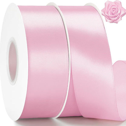 Pink Satin Ribbon - 1-1/2'' x 100 Yards for Gift Wrapping