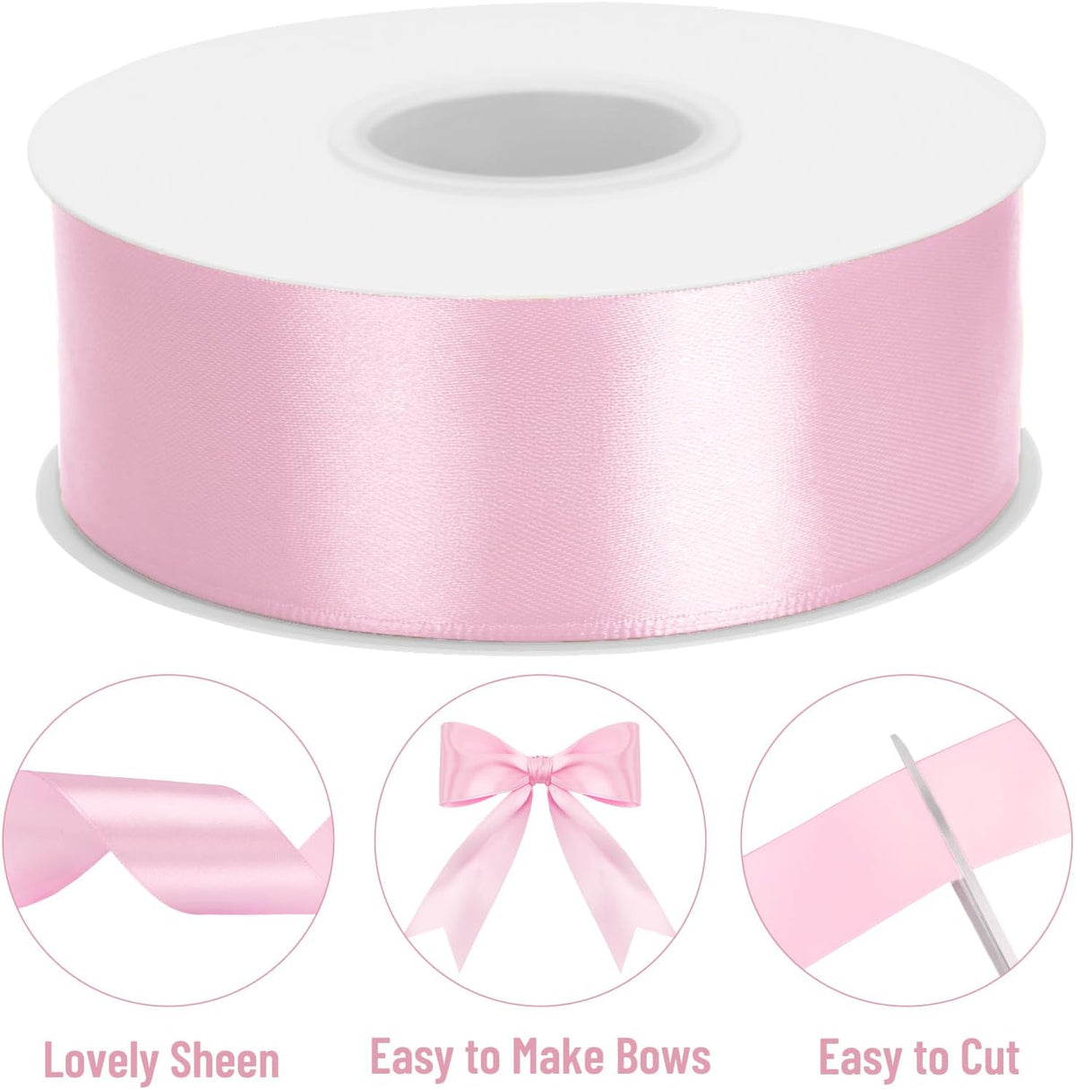 Pink Satin Ribbon - 1-1/2'' x 100 Yards for Gift Wrapping