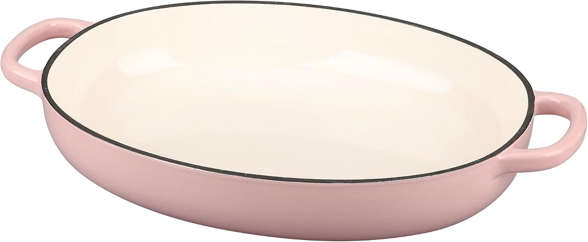 EDGING CASTING Enameled Oval Cast Iron Dutch Oven Pot with Lid, Bread Dutch Oven for Sourdough Bread Baking, Dutch Oven Bread, Bread Oven, 6QT, Pink