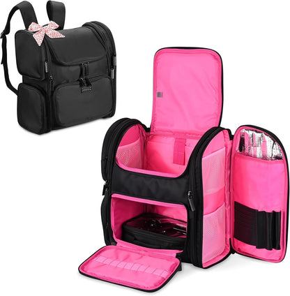 Soft Sided Makeup Bag Travel Backpack Portable Cosmetic Storage