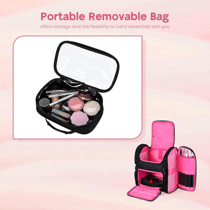 Soft Sided Makeup Bag Travel Backpack Portable Cosmetic Storage