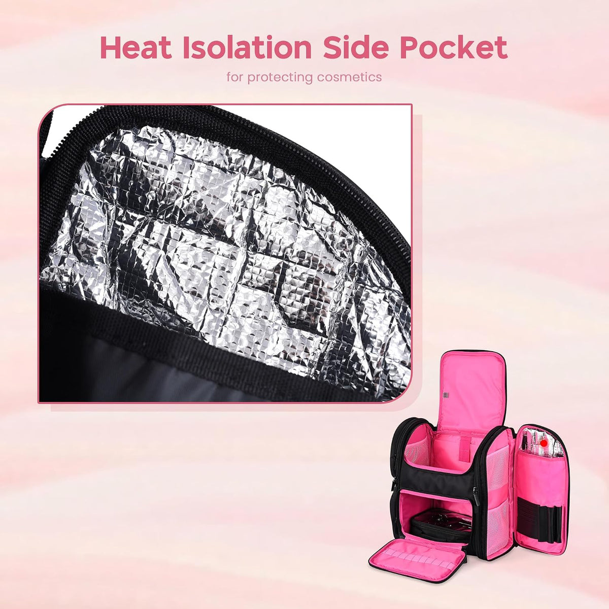 Soft Sided Makeup Bag Travel Backpack Portable Cosmetic Storage